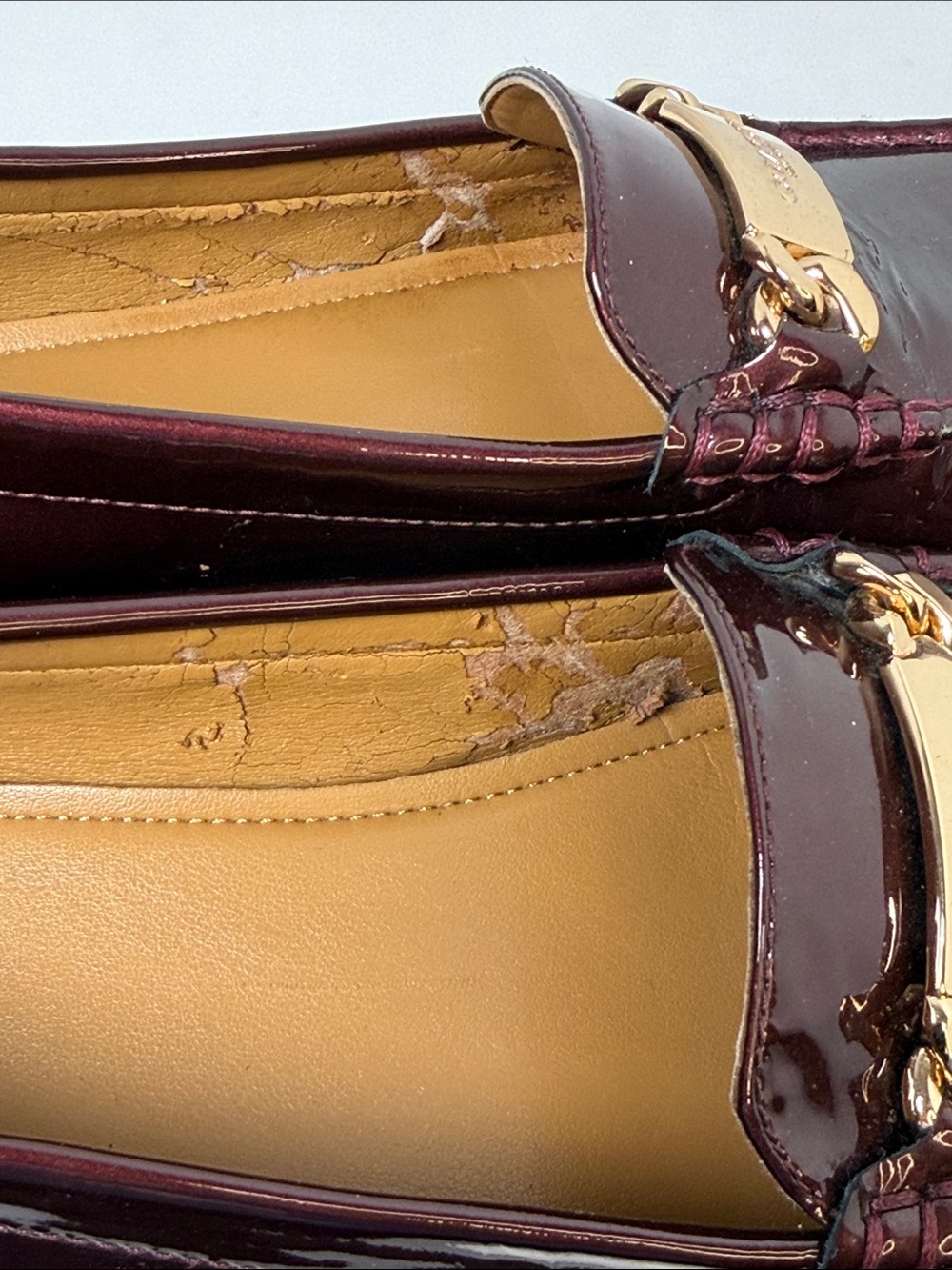 Coach Olive Burgundy/Oxblood Patent Leather Loafers - Picture 8 of 10